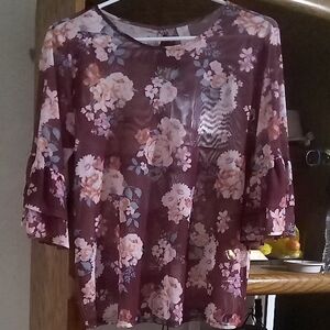 No Boundaries Burgundy Floral Blouse